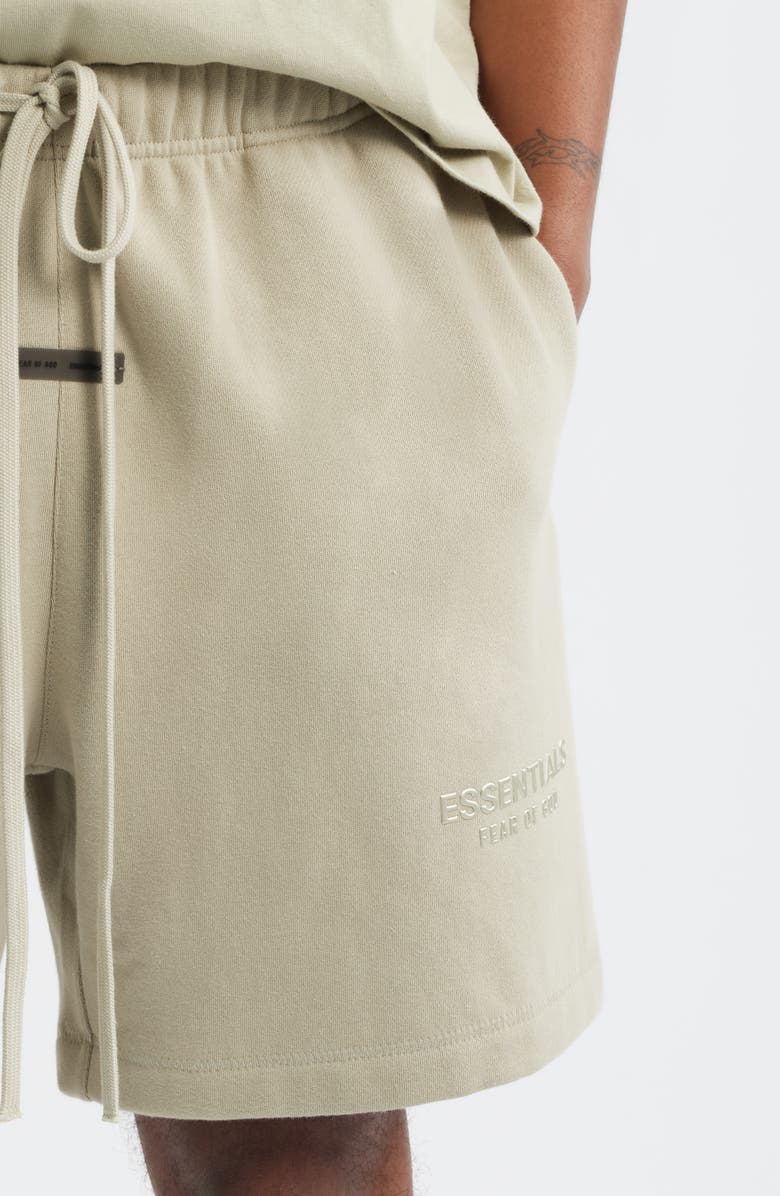 Fear of God Essentials Fleece Soccer Shorts, Alternate, color, Abbey Stone