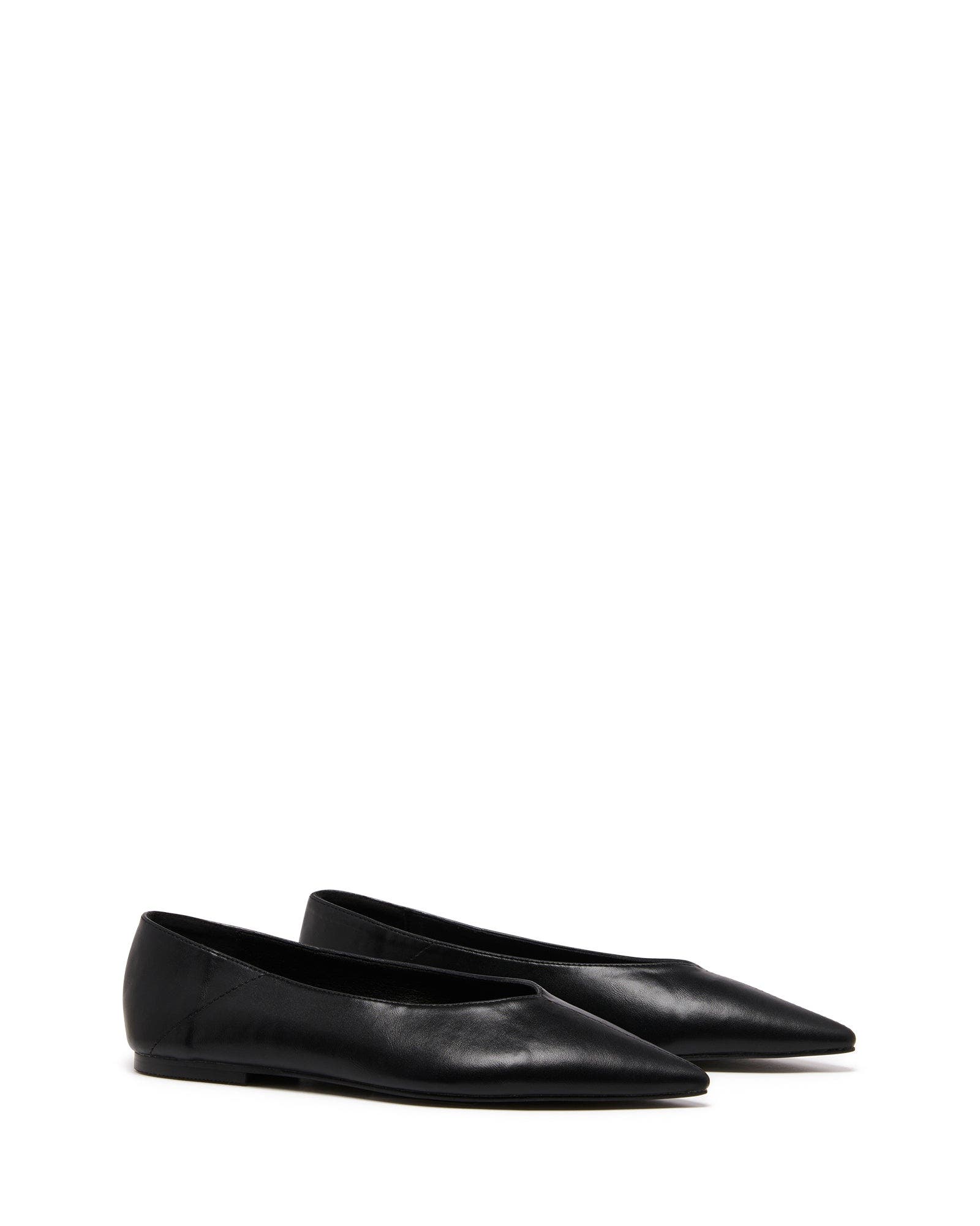 Therapy Australia Clara Pointed Toe Flats, Main, color, Black Smooth Pu