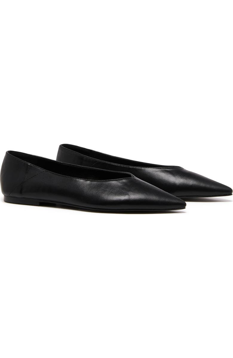 Therapy Australia Clara Pointed Toe Flats, Main, color, Black Smooth Pu