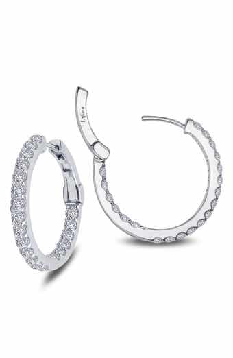 Simulated Diamond Inside Out Hoop Earrings