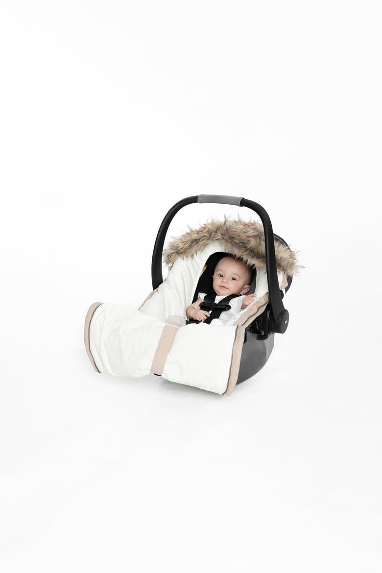 Bunting Bag Velour Lined Car Seat and Stroller, Alternate, color, Beige