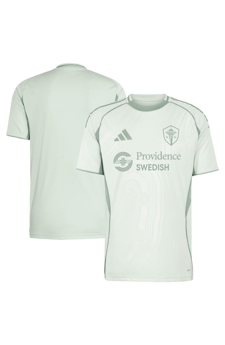 adidas Men's adidas Light Green Seattle Sounders FC 2025 One Planet Pre-Match Top, Alternate, color, Light Green
