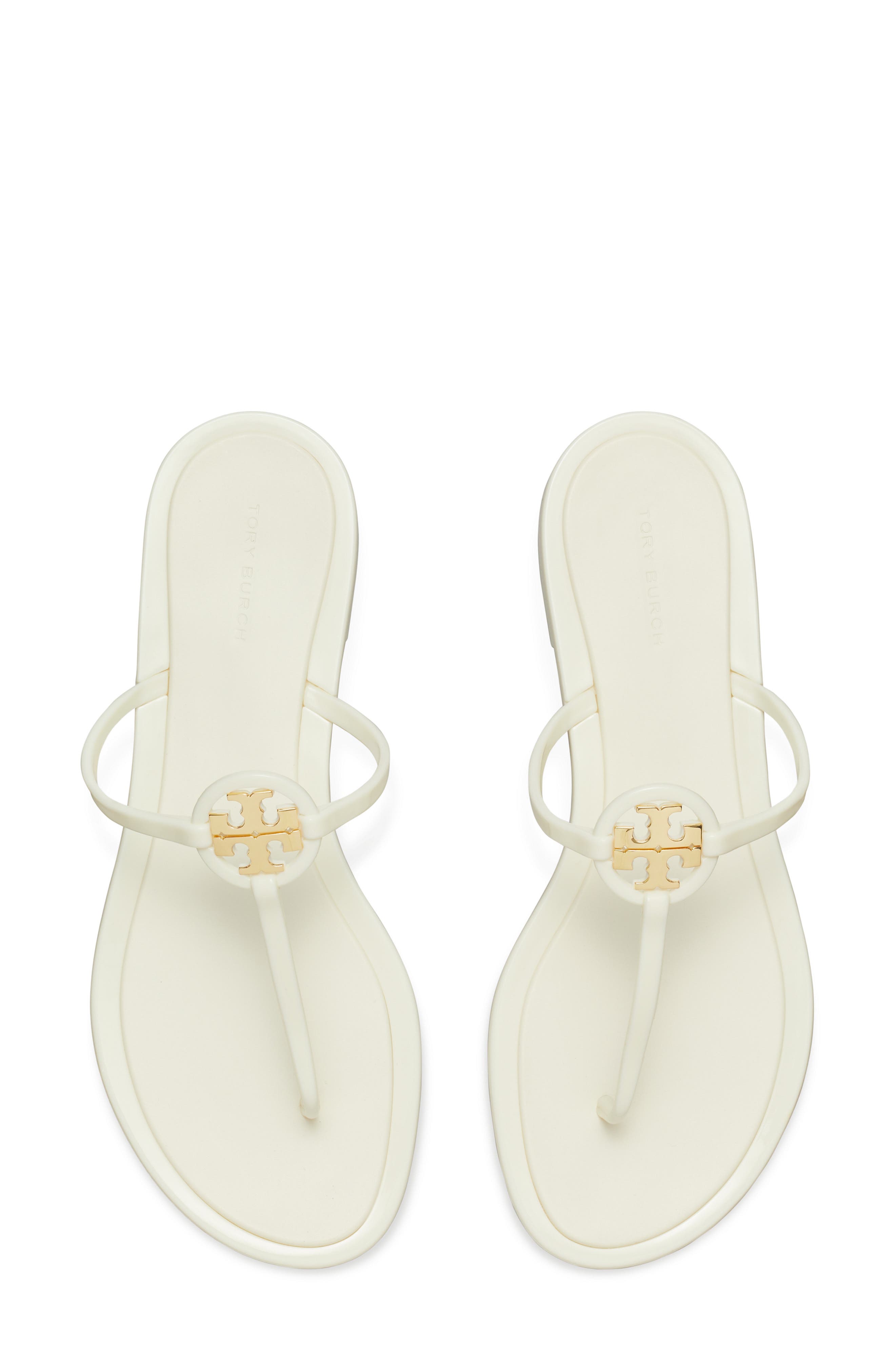 Mini Miller Jelly Thong Sandal, Alternate, color, IVORY / GOLD