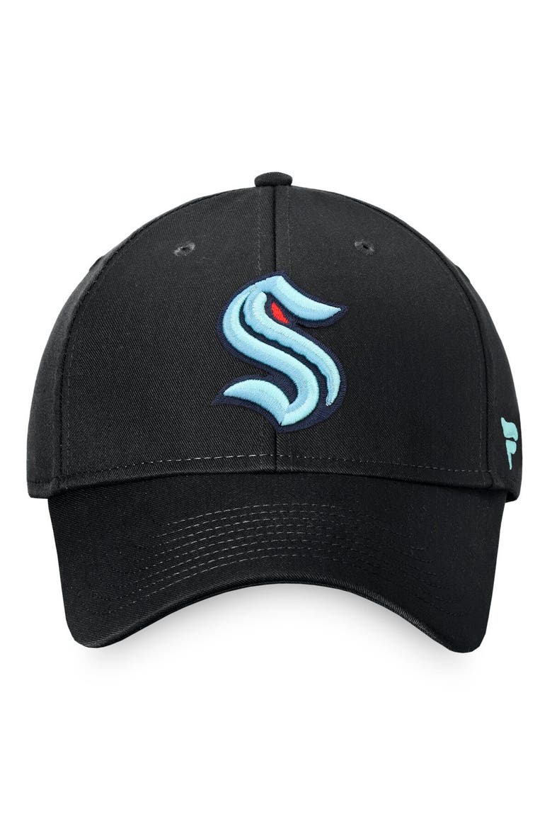 Men's Fanatics Black Seattle Kraken Logo Core Adjustable Hat, Alternate, color, Black