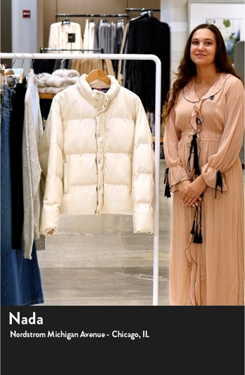 The Drop Pillow Talk Faux Leather Puffer Jacket, sales video thumbnail