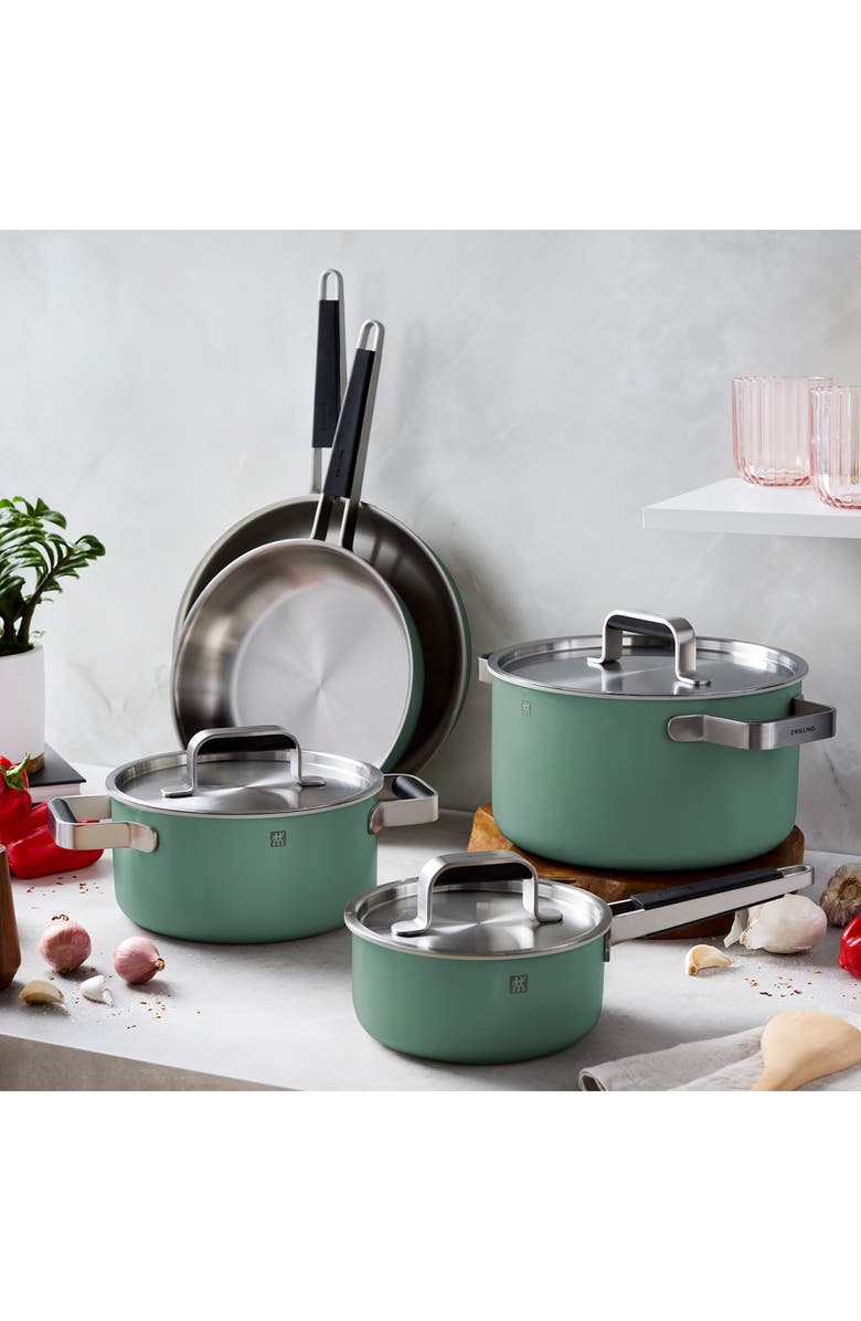 ZWILLING Pure 8-Piece Stainless Steel Cookware Set, Alternate, color, Green