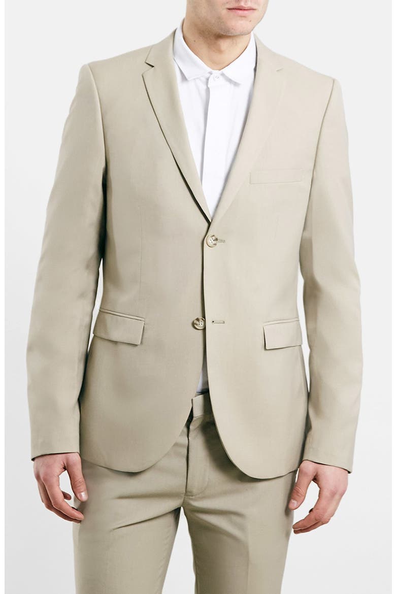 Camel Ultra Skinny Suit Jacket, Main, color, CAMEL