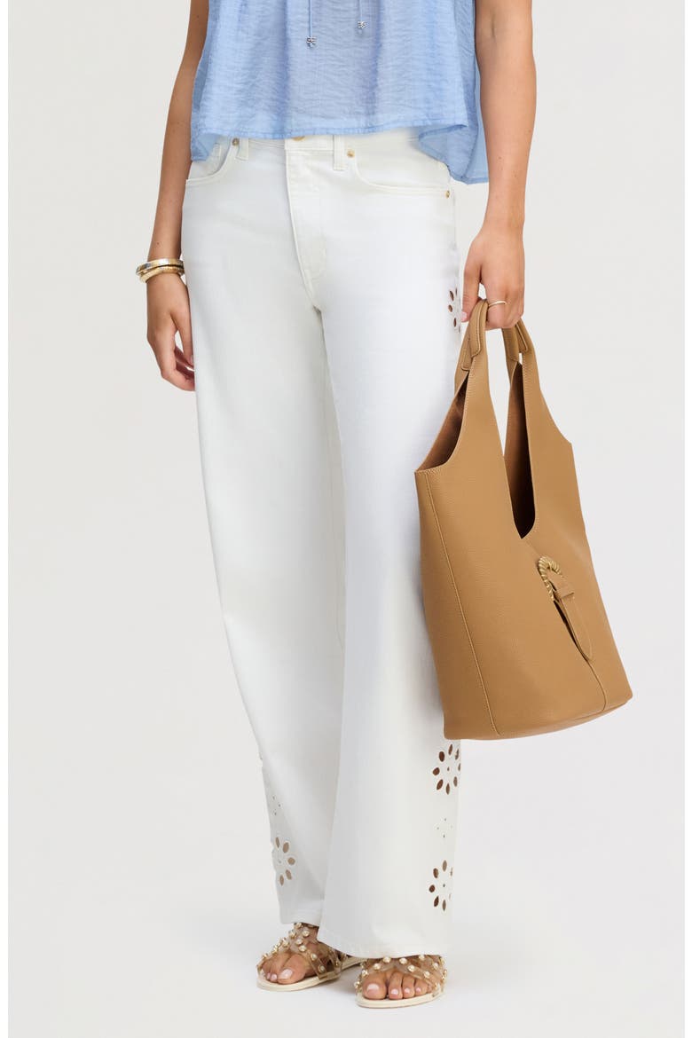 Cutout Wide Leg Jeans, Main, color, ECRU