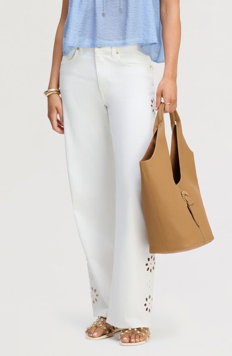 Sam Edelman Cutout Wide Leg Jeans, Main, color, Ecru
