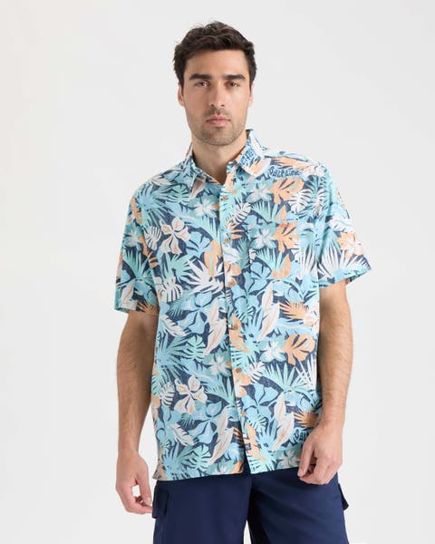 Retro Tropical Tuna Woven Short Sleeve Shirt