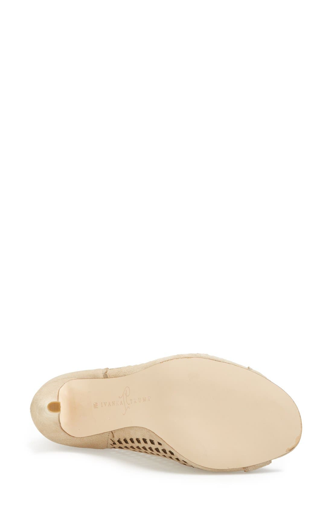'Didia' Cutout Cage Open Toe Suede Bootie, Alternate, color, NUDE