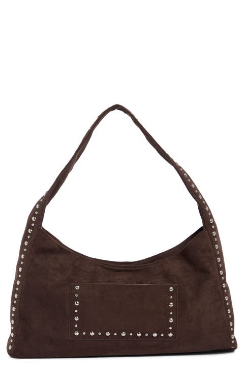 Faux Suede Shoulder Bag