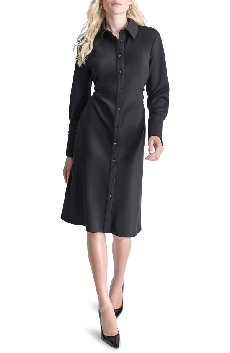 DKNY Long Sleeve Scuba Knit Shirtdress, Main, color, 