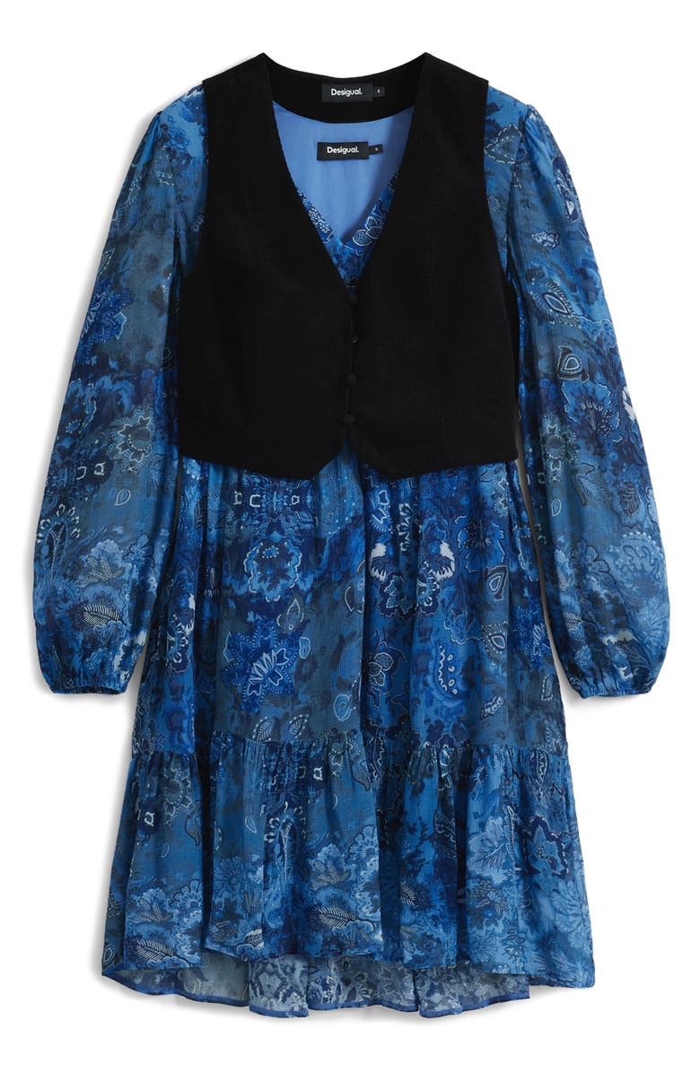 Desigual Long Sleeve Minidress, Alternate, color, Dark Blue