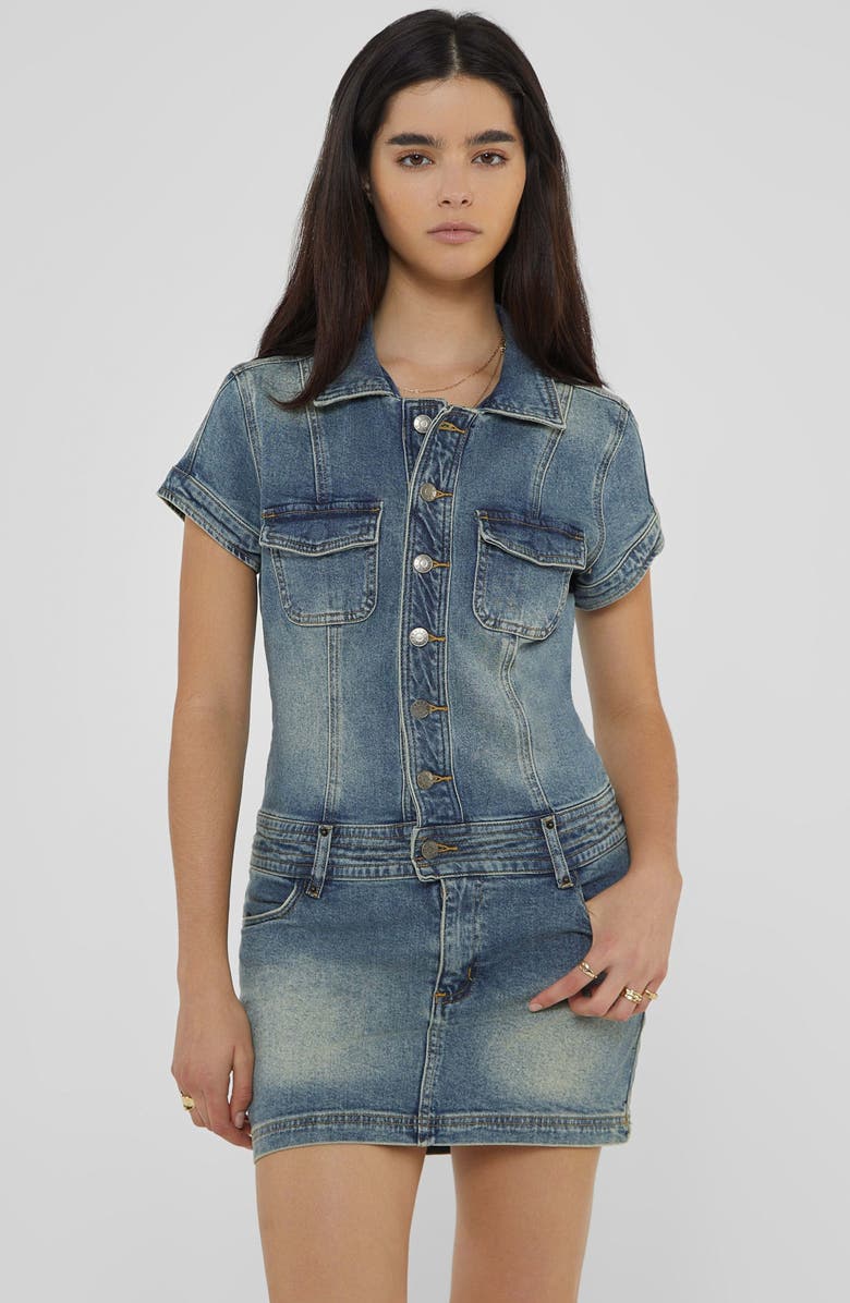 GUESS Denim Minidress, Alternate, color,