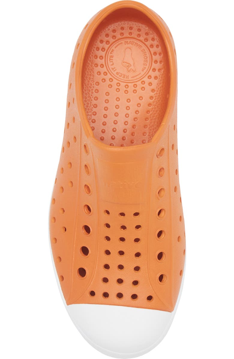 Native Shoes Kids' Jefferson Water Resistant Slip-On Sneaker, Alternate, color, Mars Orange/ Shell White