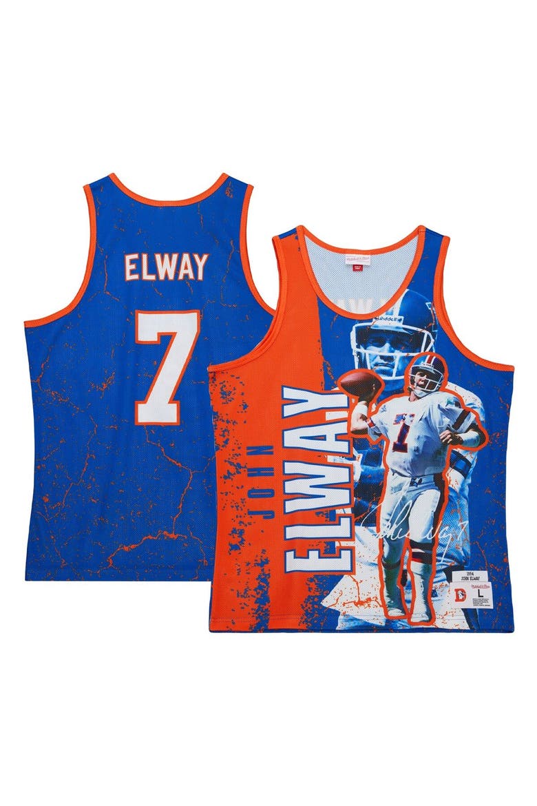 Men's Mitchell & Ness John Elway Royal Denver Broncos 1994 Player Burst Tank Top, Main, color, Royal