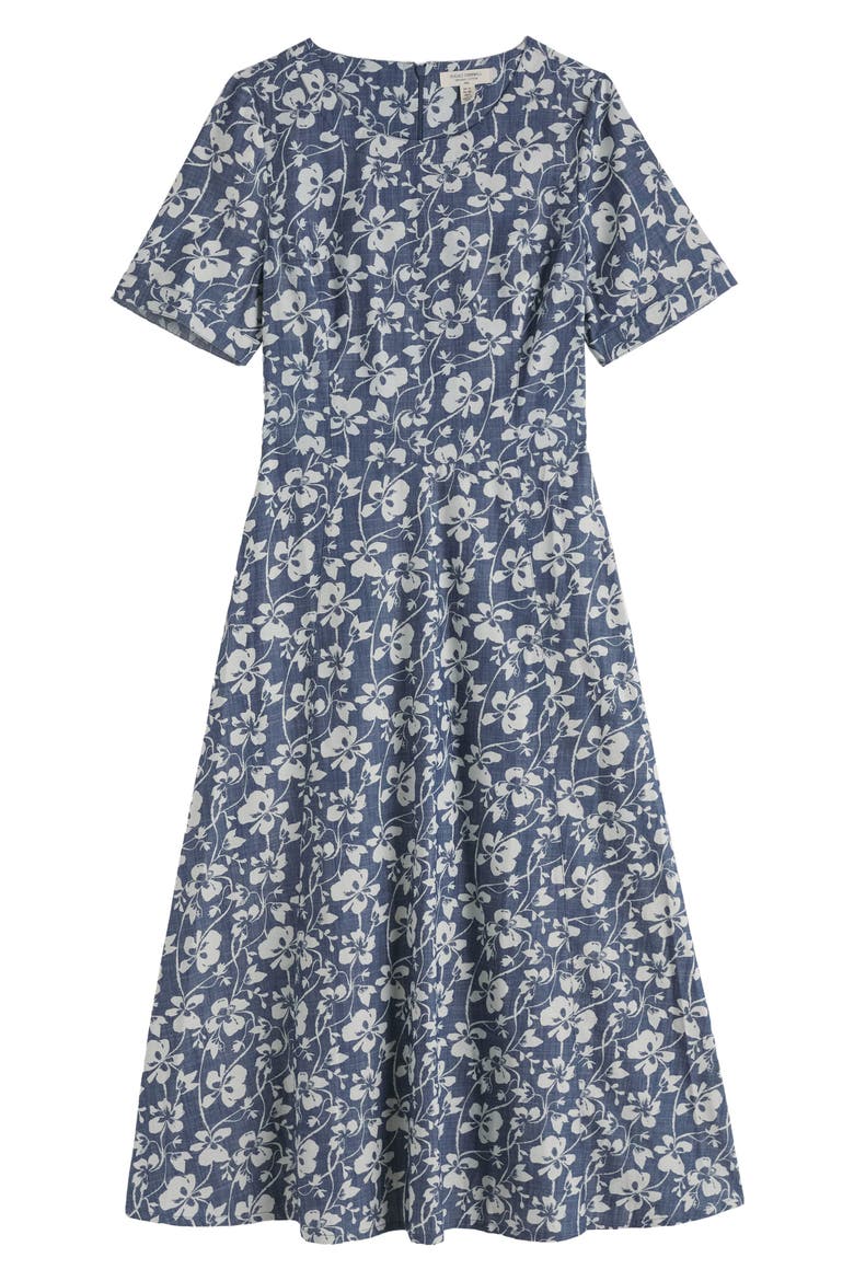 Fox Path Organic Cotton Floral Dress, Alternate, color, MALLOW VINE INDIGO