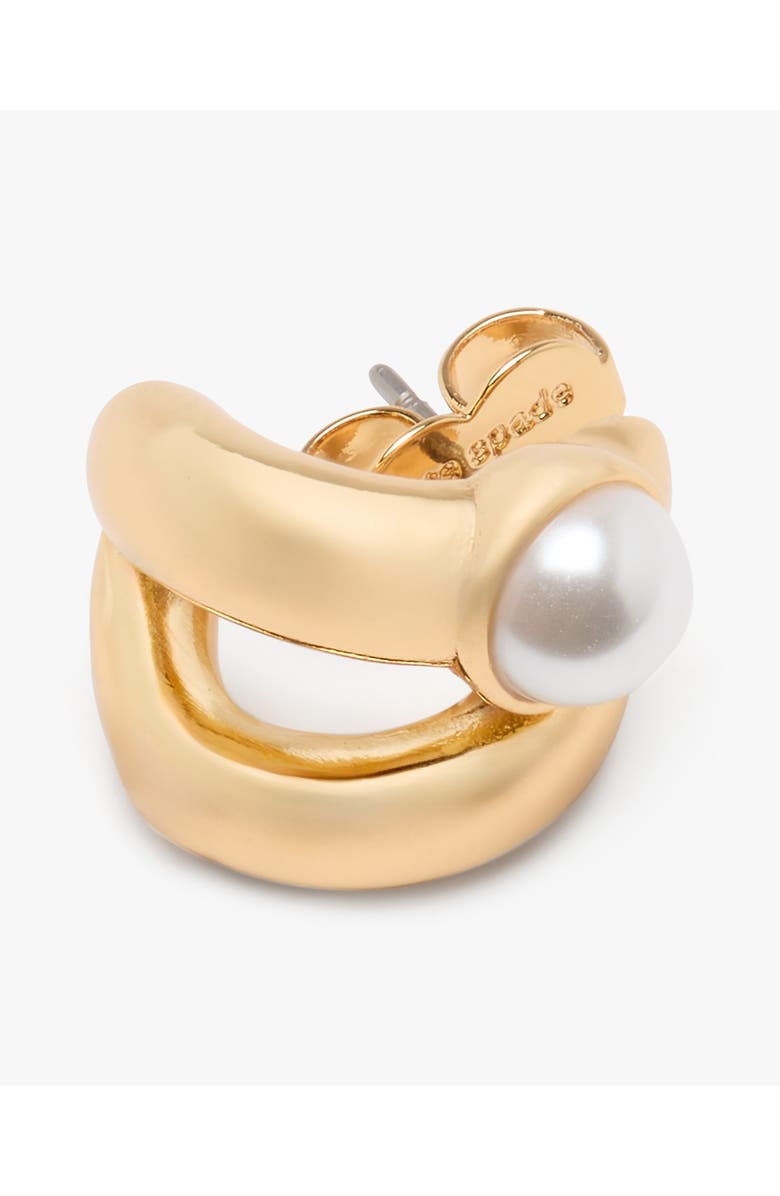 Kate Spade New York keep sparkling double hoop earrings, Alternate, color, Clear/ Gold.