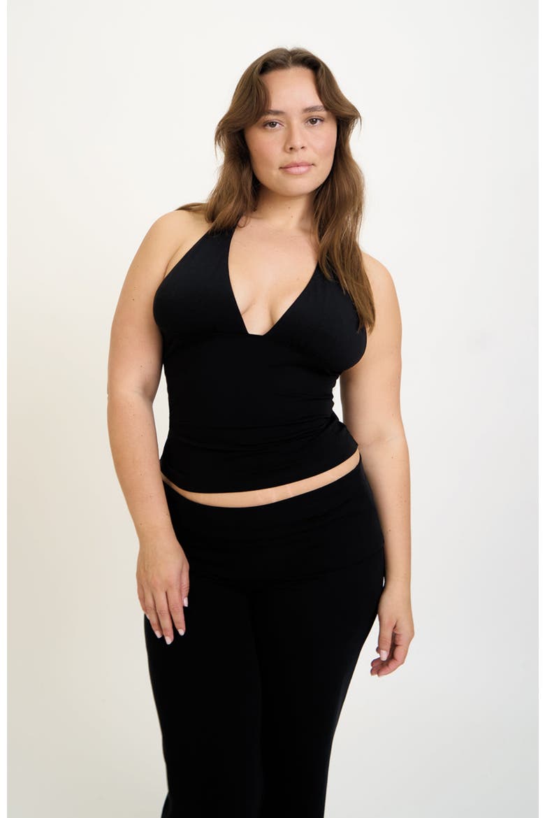 Halter Top, Alternate, color, Black