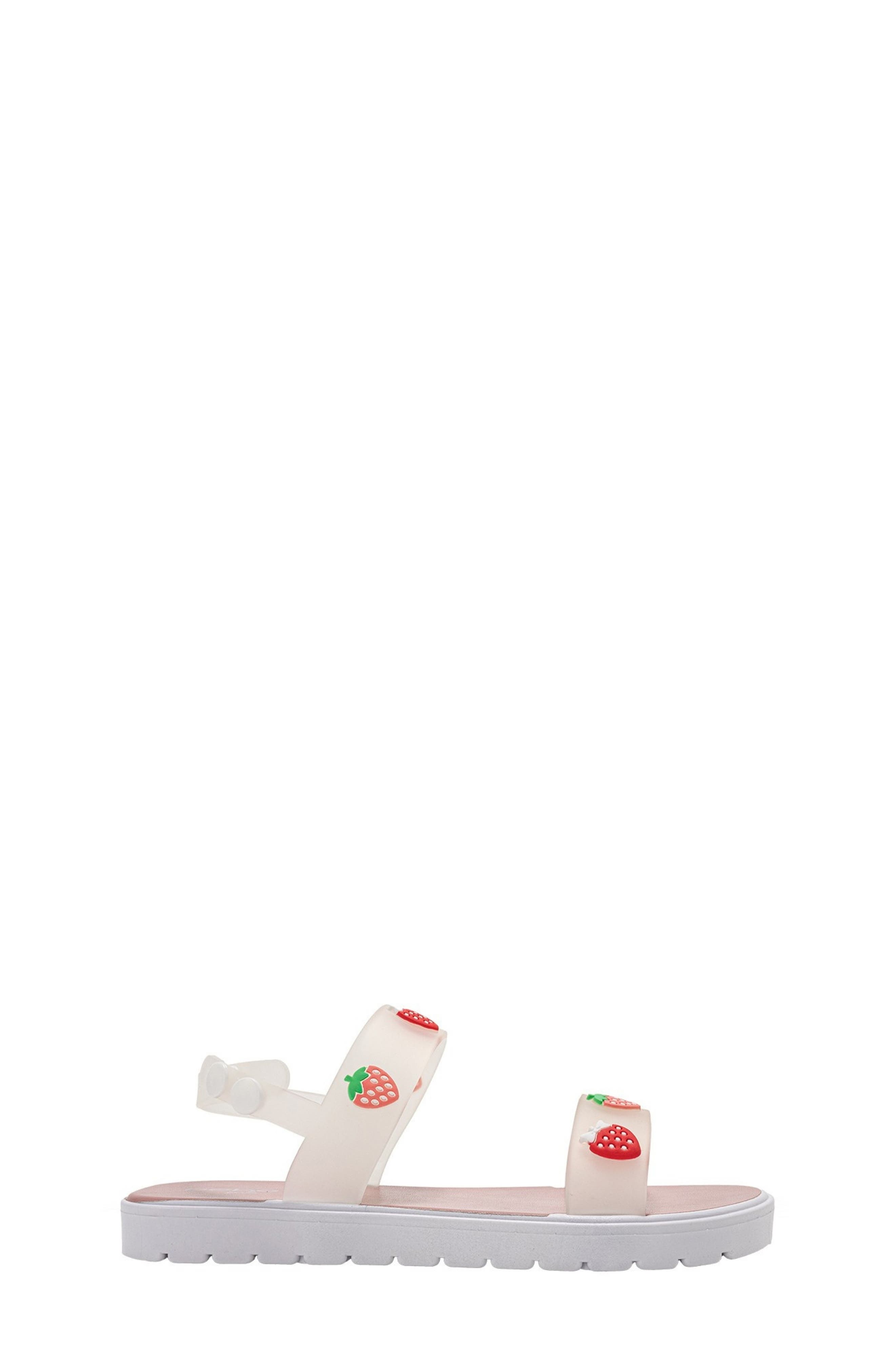 bebe Odette Strawberry Sandal, Alternate, color, Clear