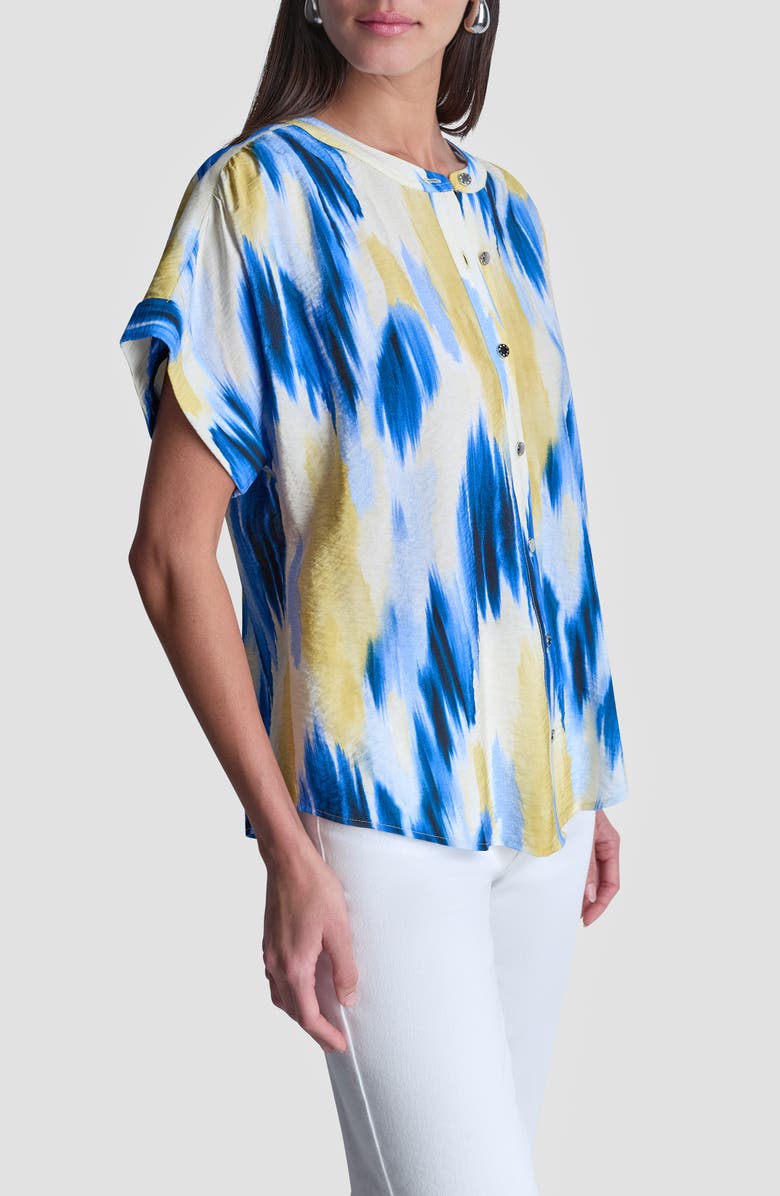DKNY Abstract Print Button-Up Shirt, Alternate, color, Sunlit Shoreline