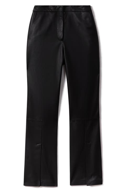 Lottie Slit Front Leather Pants