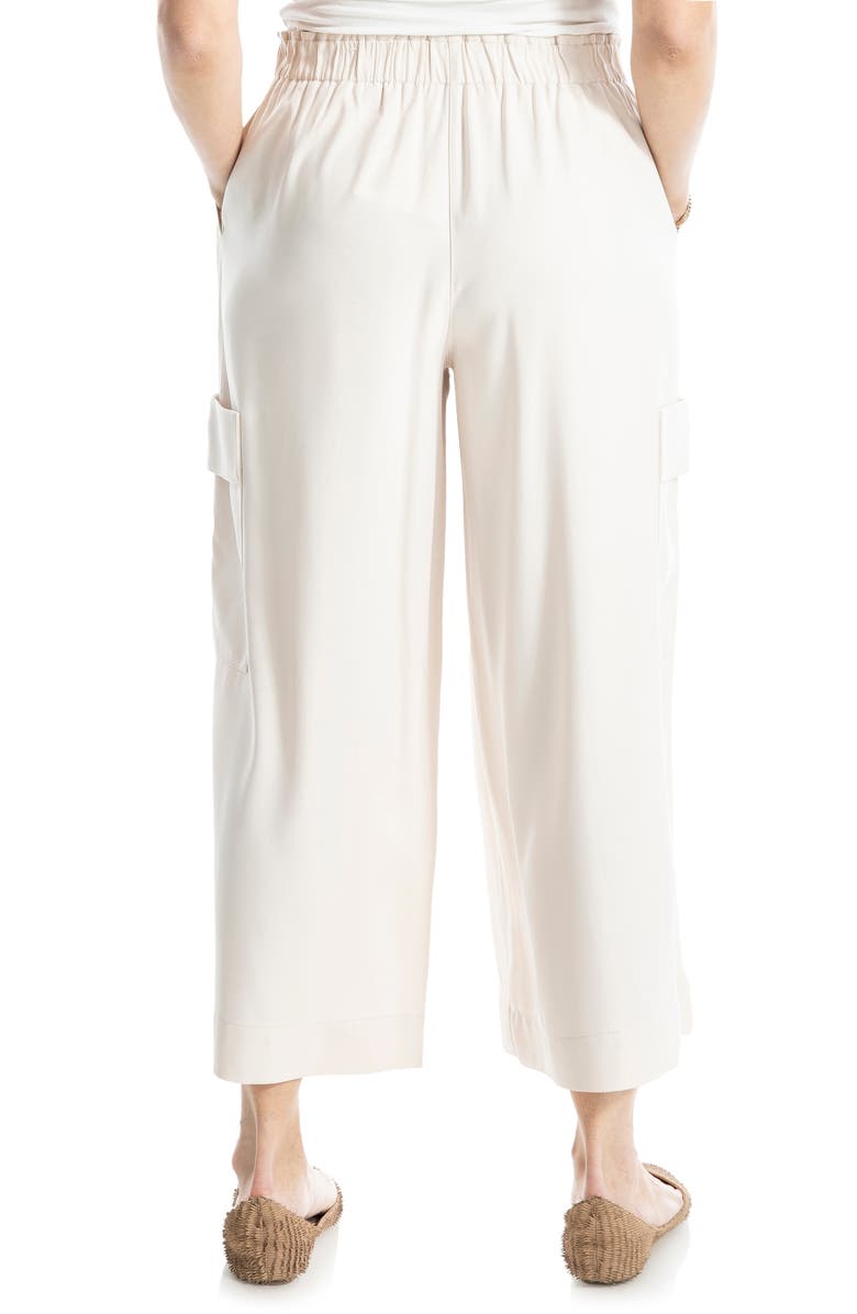 MAX STUDIO Cropped Wide Leg Cargo Pants, Alternate, color, New Ivory