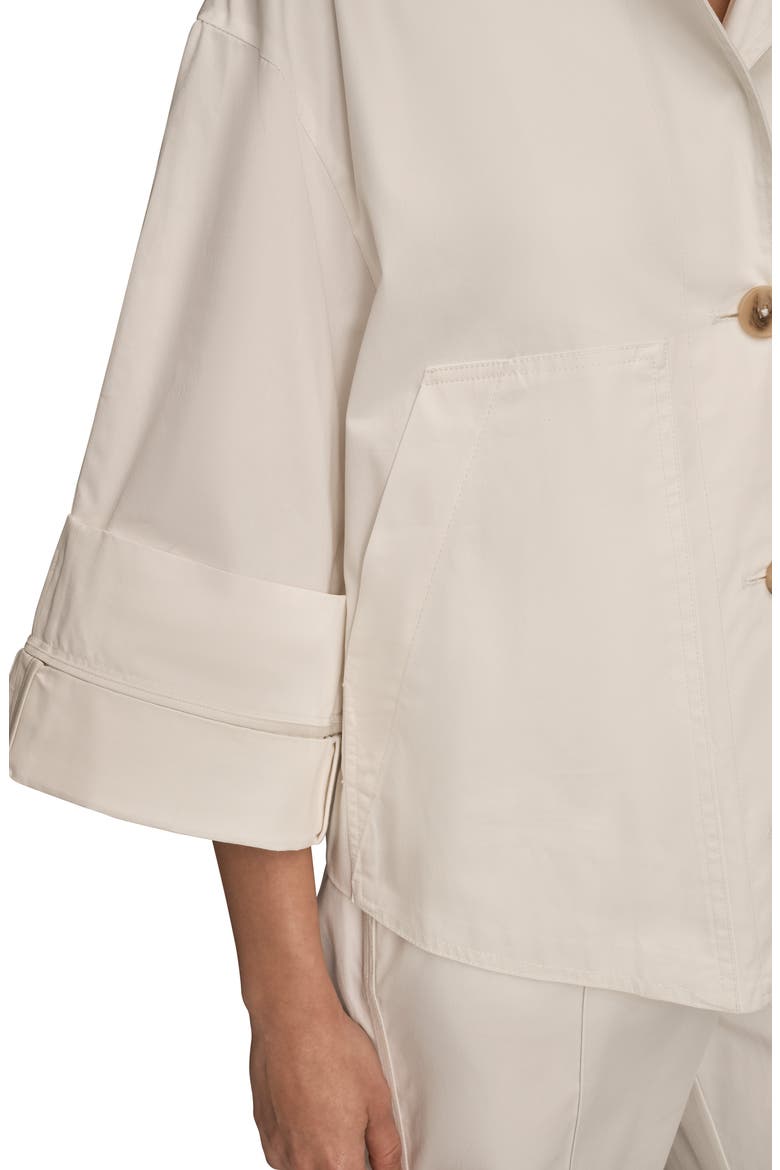 Button Front Cotton Twill Jacket, Alternate, color, CREAM