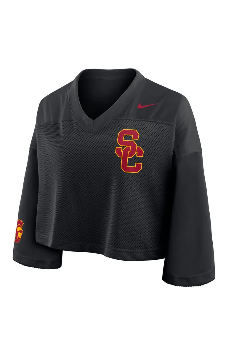 Nike Women's Nike Black USC Trojans Cropped Mesh Fashion Jersey, Alternate, color,