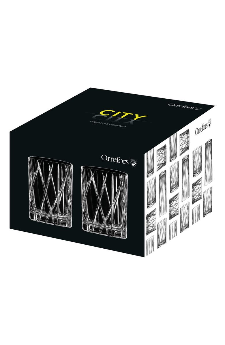 Orrefors City Set of 4 Crystal Double Old Fashioned Glasses, Alternate, color, Clear