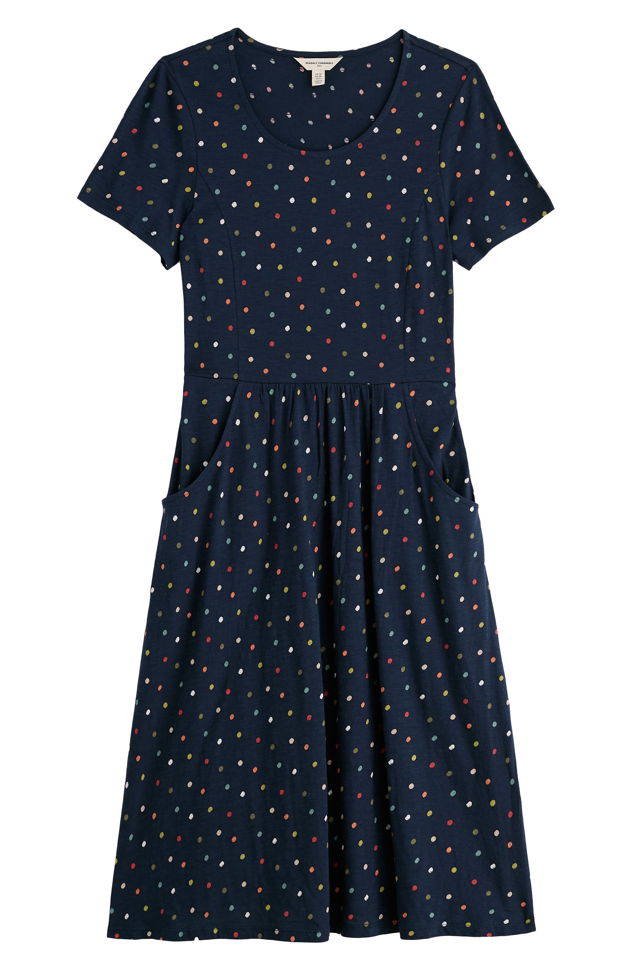 ワンピース VALLAN Dot Pattern Cotton Flare Dress Seasalt Cornwall Enor Dot Print Organic Cotton Fit & Flare Midi