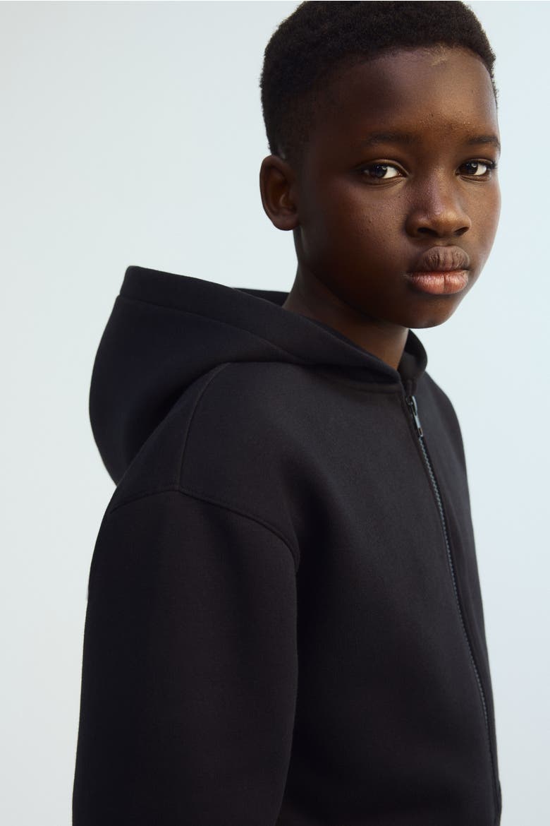 Brushed-Inside Hooded Jacket, Alternate, color, Black