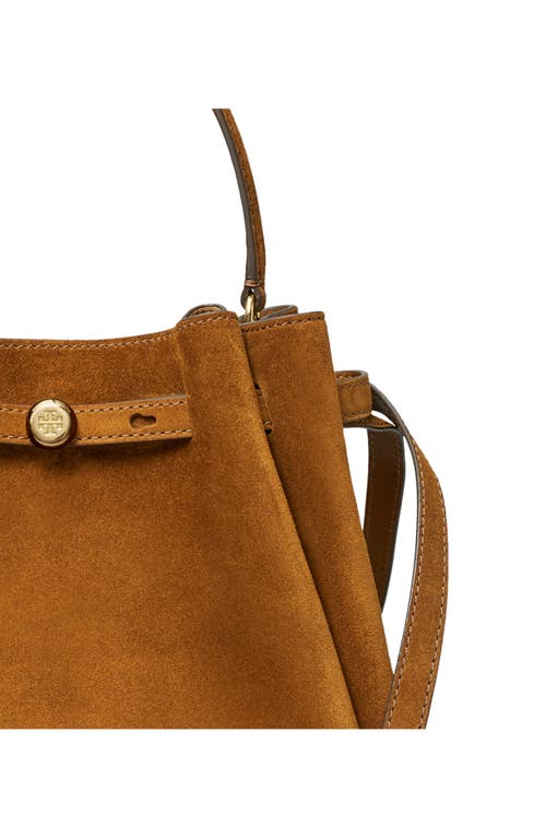 Tory Burch Romy Suede Bucket Bag In Brown