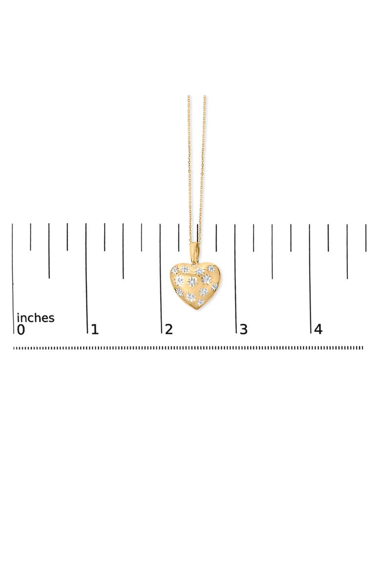 Gold Vermeil 1/10 Cttw Diamond Bold Heart Pendant Necklace, Alternate, color, Silver