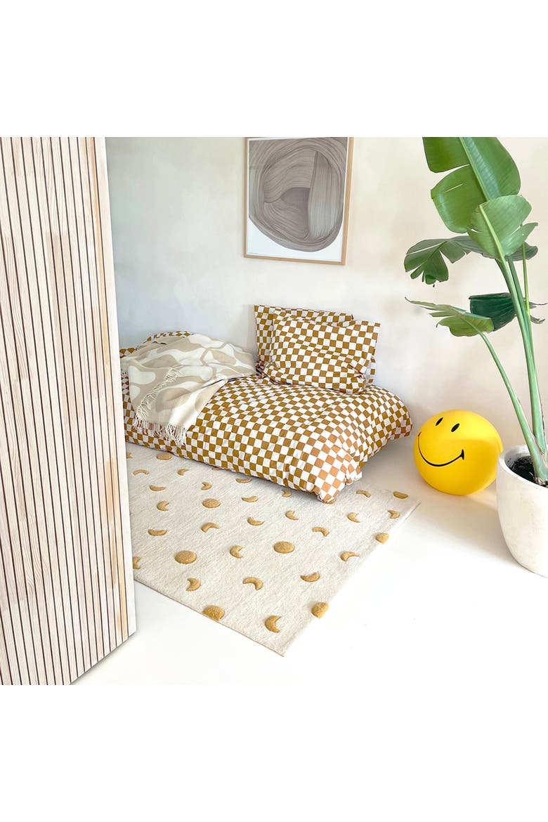 Moons rug, Alternate, color, Cream / Gold