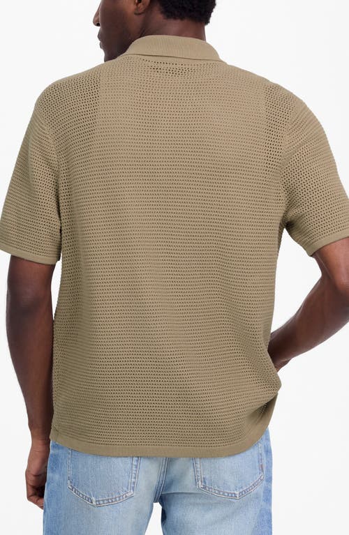 Madewell Short Sleeve Open Stitch Cotton Button-up Shirt In Brown