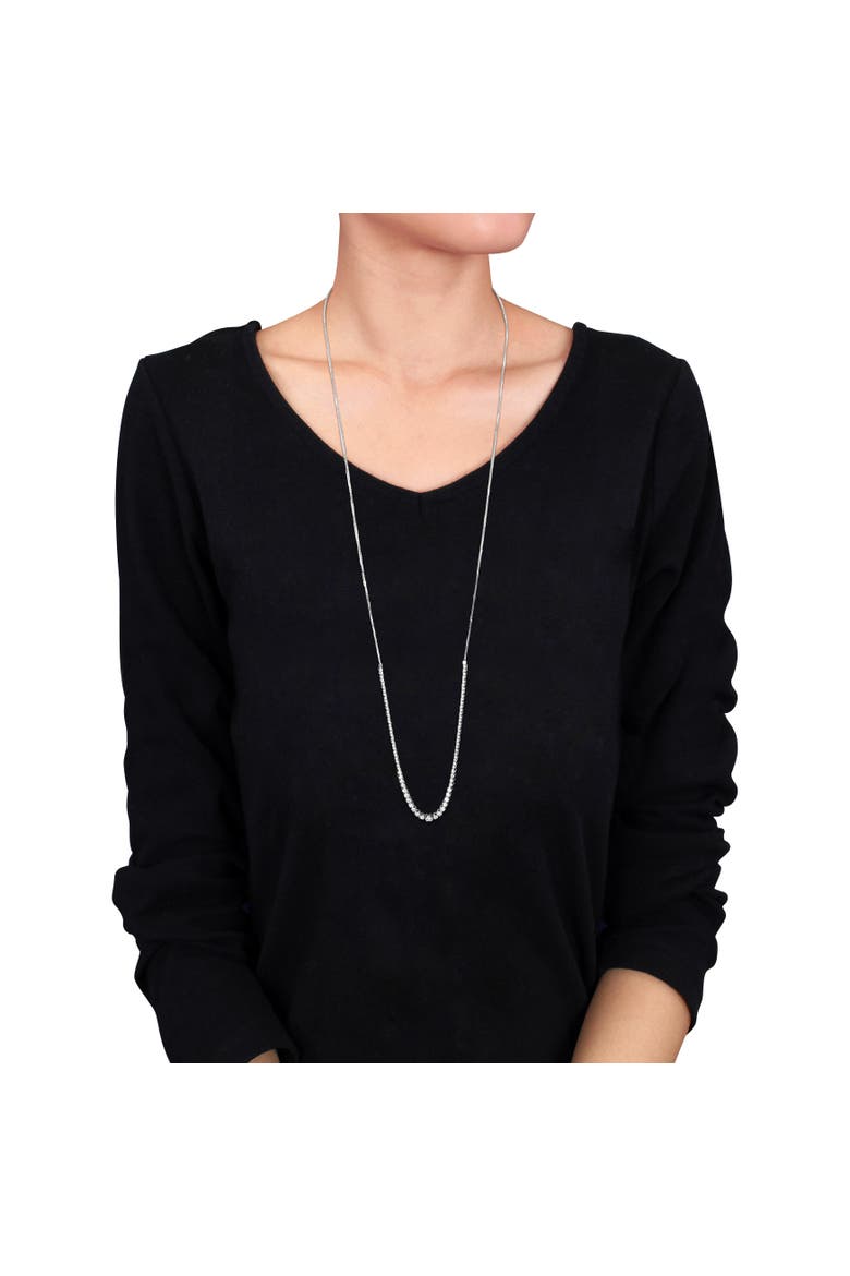 Lab-Grown Diamond Graduated Necklace 14k, Alternate, color, White Gold