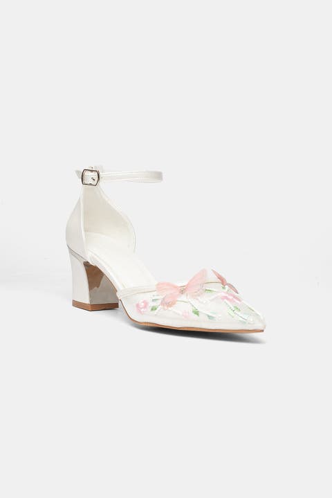 Iry Block Heel Bridal Pointed Toe Pump
