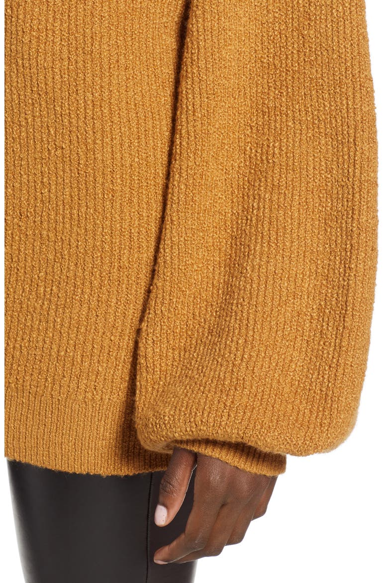 Knit Funnel Neck Tunic, Alternate, color, BROWN CATTAIL