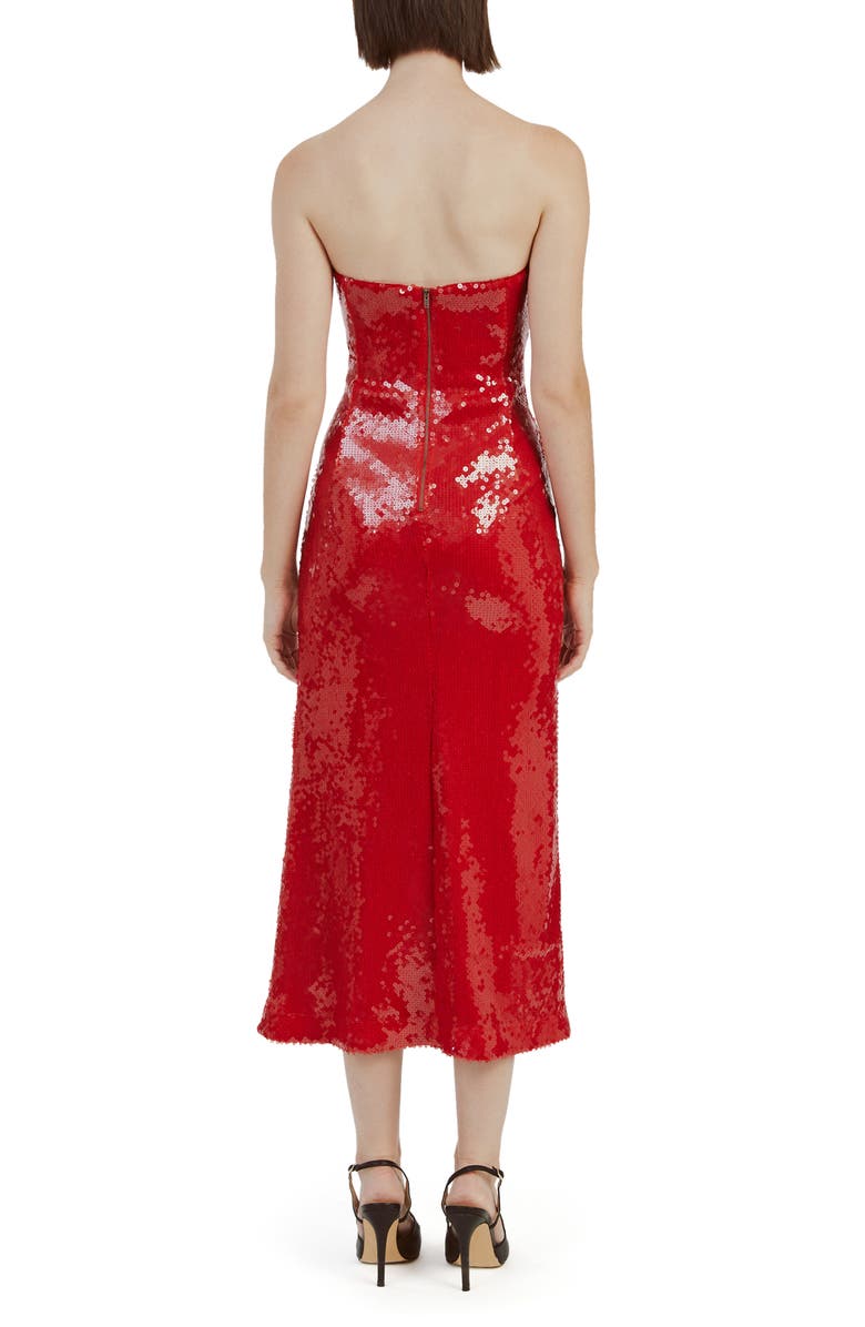 Bardot Antigone Sequin Midi Dress, Alternate, color, Deep Red