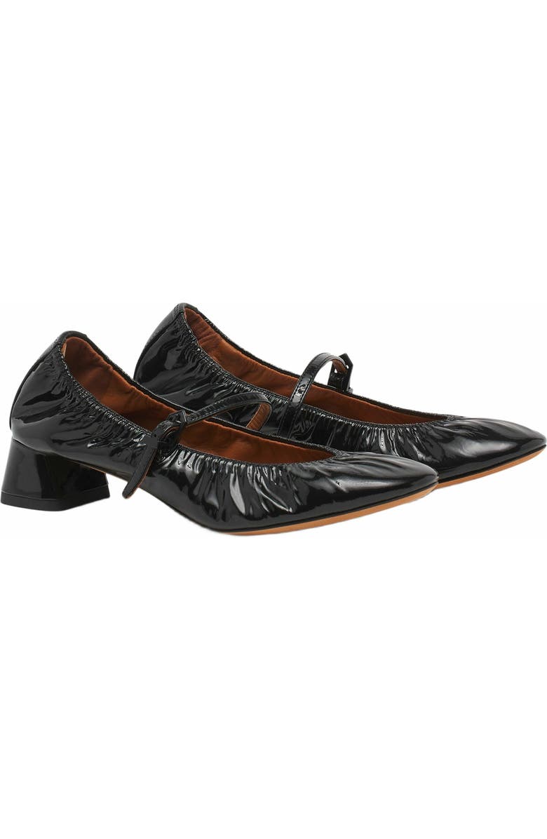 Lanvin HEELED MARY JANE IN GLOSSY LEATHER, Alternate, color, Black