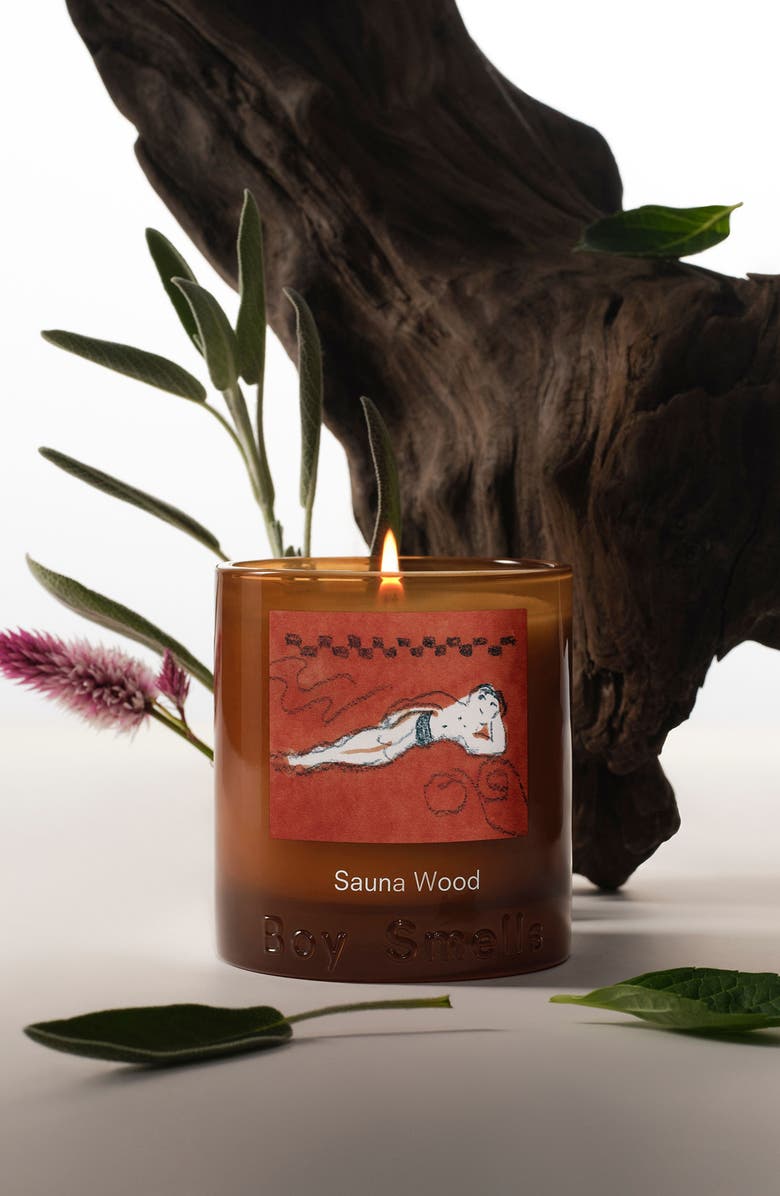 Boy Smells Sauna Wood Candle, Alternate, color, 