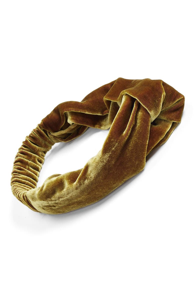 Interlock Turban Silk Velvet Head Wrap, Main, color, CACTUS VELVET