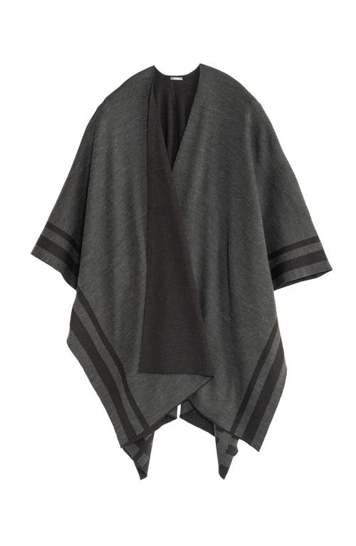 Lauren Ralplh Lauren Stripe Border Ruana In Blue