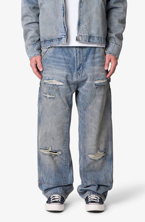 Ultra Baggy Distressed Workwear Jeans