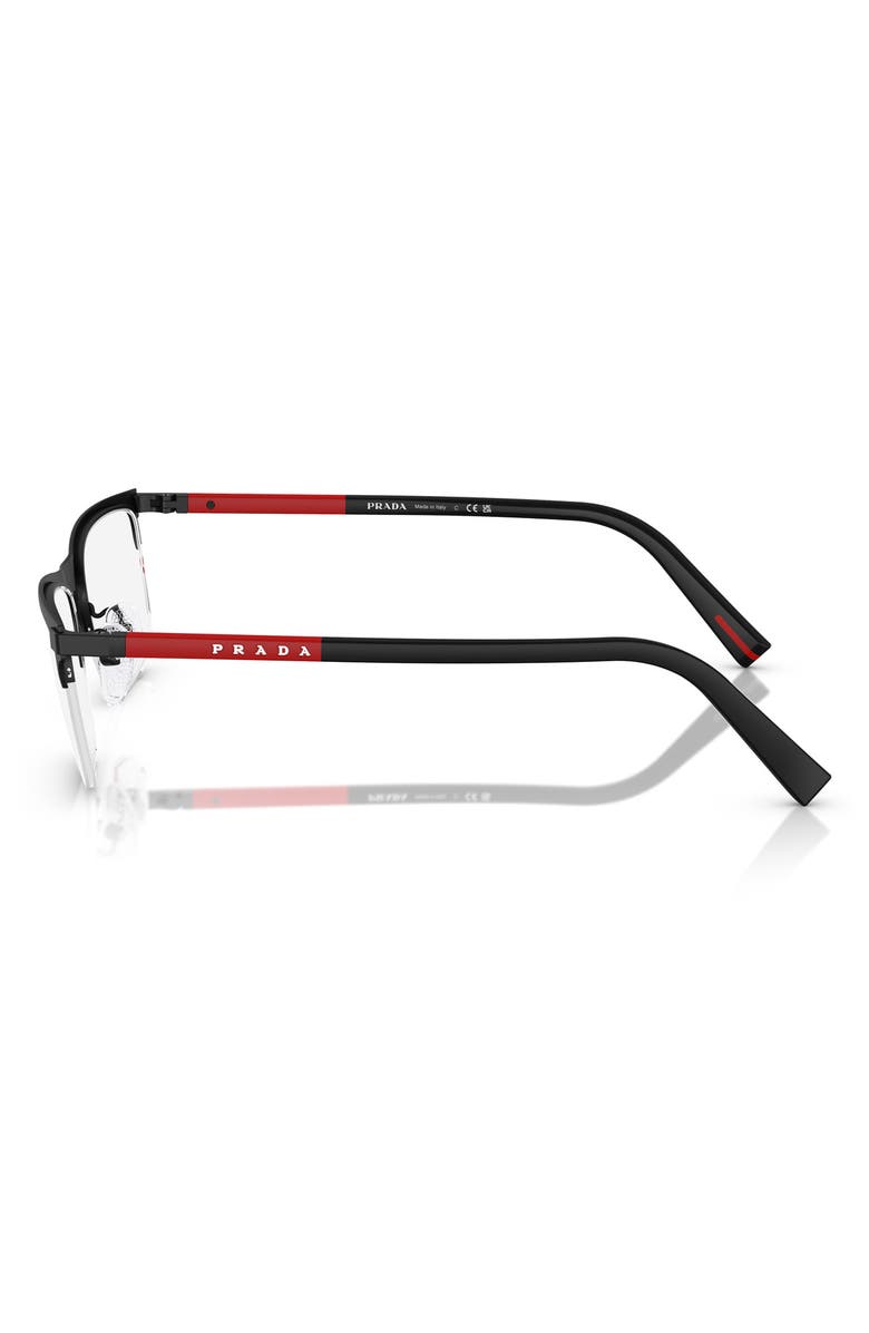 Prada Linea Rossa 53mm Semi Rimless Pillow Optical Glasses, Alternate, color,