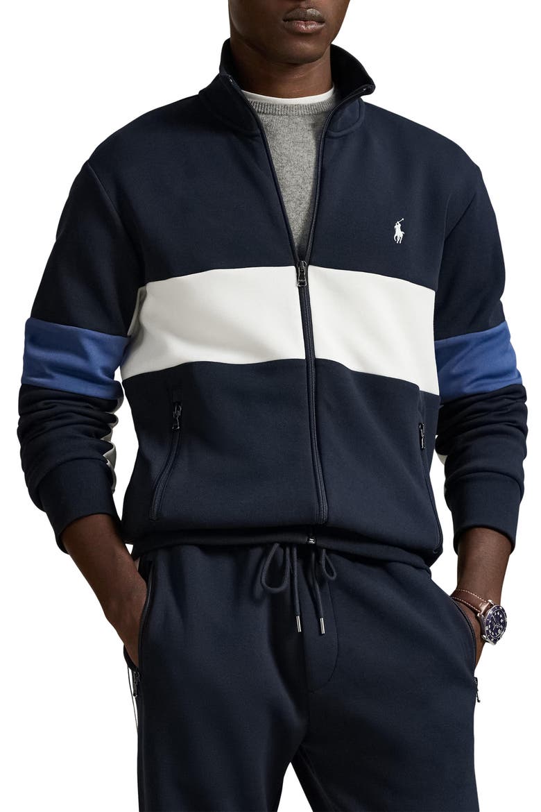 Mesh Texture Track Jacket, Main, color, AVIATOR NAVY