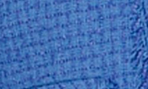 Milly Serena Fringe Detail Cotton Blend Tweed Jacket In Blue