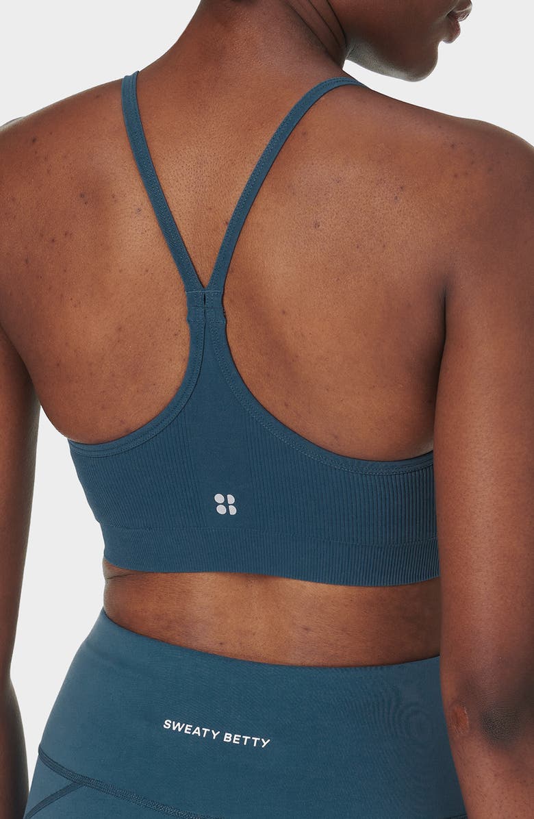 Sweaty Betty Spirit Restored Racerback Sports Bra, Alternate, color, Subdued Blue